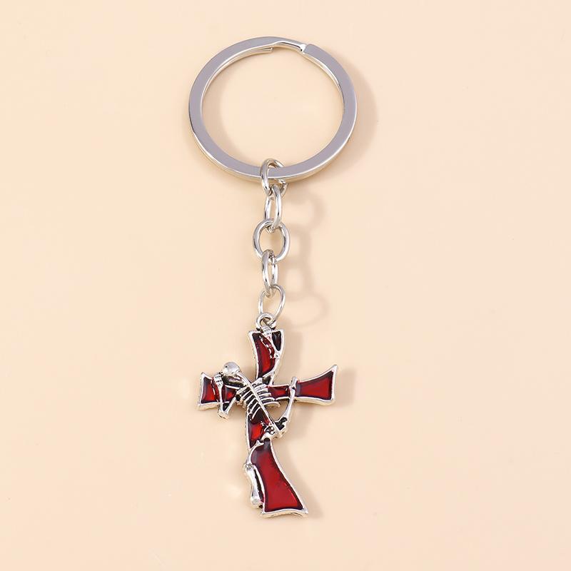 Cute Sun Moon Keychain Metal Cross Keyring Pendants for Car Key Holder Women Girls Handbag Accessories DIY Jewelry Gifts
