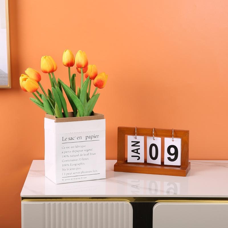 Wooden Page Turning Calendar Household Simple Desktop Decoration Study Desk Calendar Perpetual Calendar Knickknacks