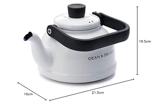 DEAN & DELUCA Enamel Kettle, White, 1.6L
