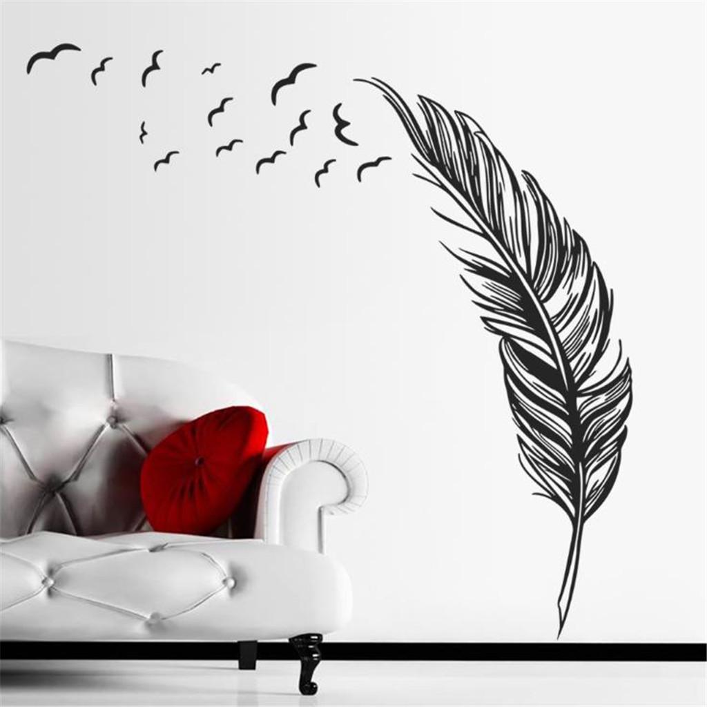 Flying Bird Feather Wall Decal Plume Vinyl Inspired Home Removable Mural Decor Flying Bird Feather Wall Decal Plume Vinyl Inspired Home Removable Mural Decor