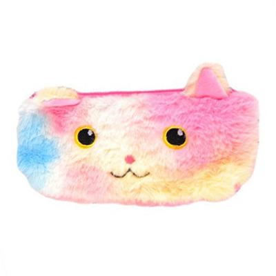 נרתיק עיפרון קטיפתי פאוץ חתול חמוד צבע לייזר קיבולת גבוהה לילדים סטודנטים ציוד משרדי עין עגולה