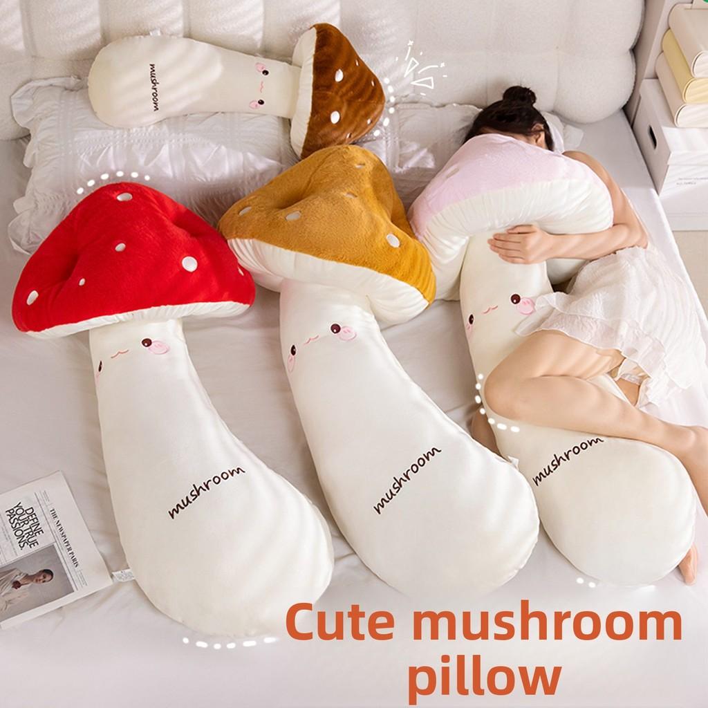 Mushroom Toy Plush Pillow With Embroidery Design For Bedroom Decor And Gift