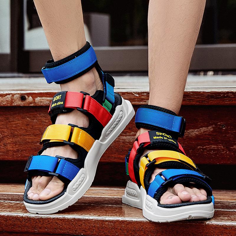 Herren Sommersandalen Atmungsaktiv - Outdoor Strandschuhe, Größe 45, Dicksohlige Freizeit-Hausschuhe