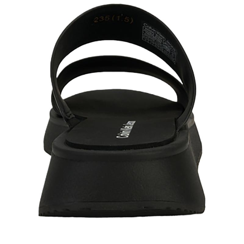 Calvin Klein Jeans Leather Casual Thick Sole Slide Sandals Women Footwear Black YW01694-0GJ