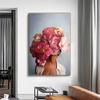 Nordic Home Decorative Poster Women with Rose Flowers Head Wall Art Canvas Painting Modern Interior Living Room Decor No Frame