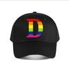 Rainbow Initial Cotton Baseball Cap Baseball Cap Fashion Unisex Sunhat Womens Outdoor Sports Snapback Cap