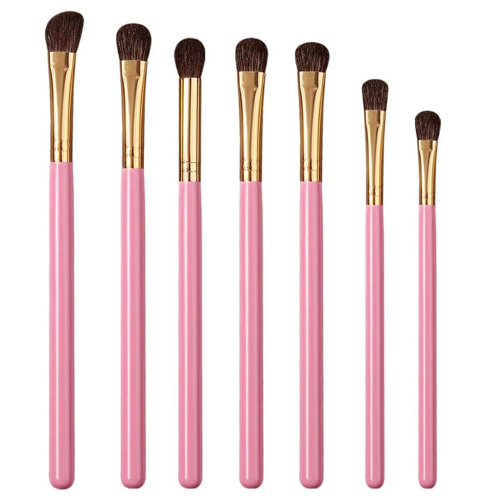 7/28PCS Selected Small Horsehair Eyeshadow Brush, Beginner's Eye Makeup Brush, Uniform Color Rendering High-gloss Brush,portable