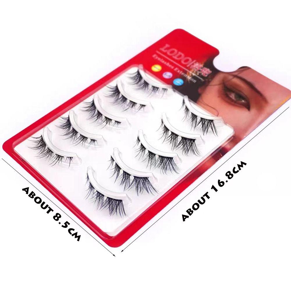 Fake Eyelashes Messy Natural Curled Cat Eye Fox Lashes False Eyelashes 3D Mink Transparent Stem