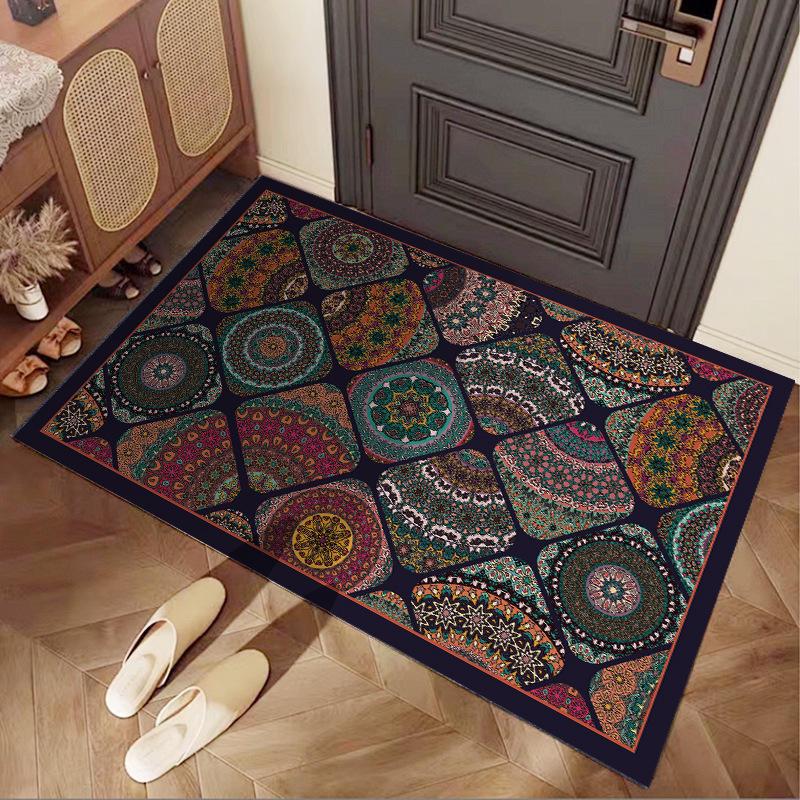 

Килимок вхідний з кришталевого вельвету в етнічному стилі - Зносостійкий, Брудовідштовхувальний, Легко чиститься, Нековзний килимок. 80x120cm