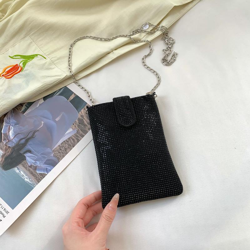 Stylish Street Trend Diamond Small Square Shoulder Bag For Women 2023 Summer New