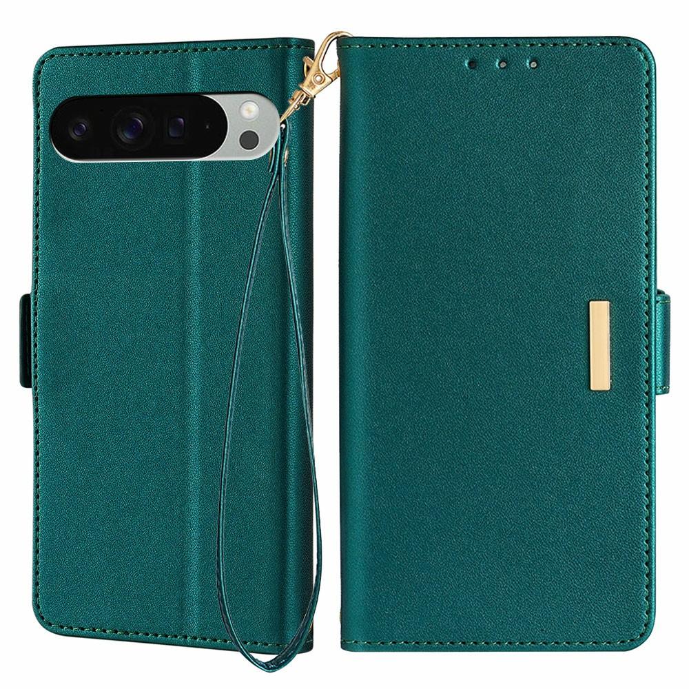 

For Google Pixel 9 Pro XL Leather Wallet Case RFID Blocking Stand Cover with Hand Strap F