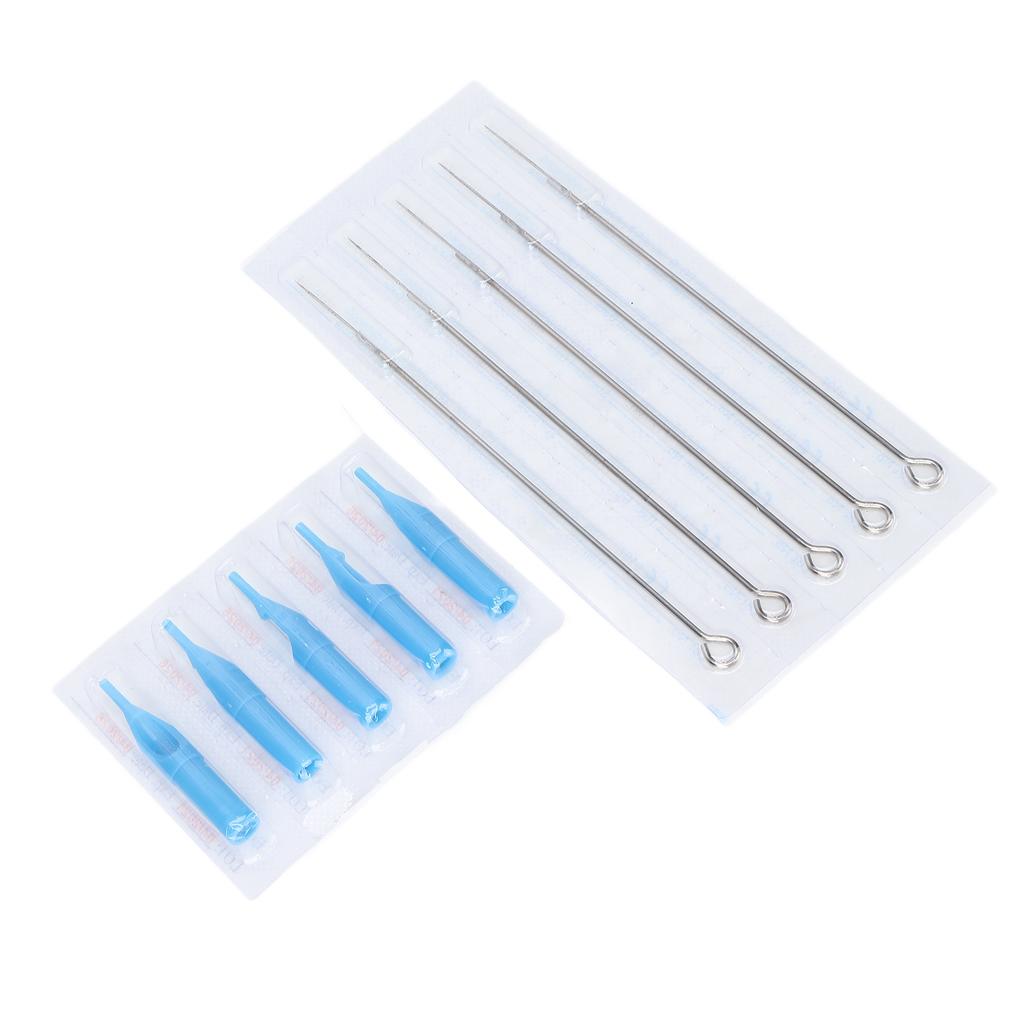 50pcs Mixed Assorted Tattoo Needles Stainless Steel 50pcs Tattoo Tips Supplies 5 Sizes for Tattoo Artists Beginners(3RL