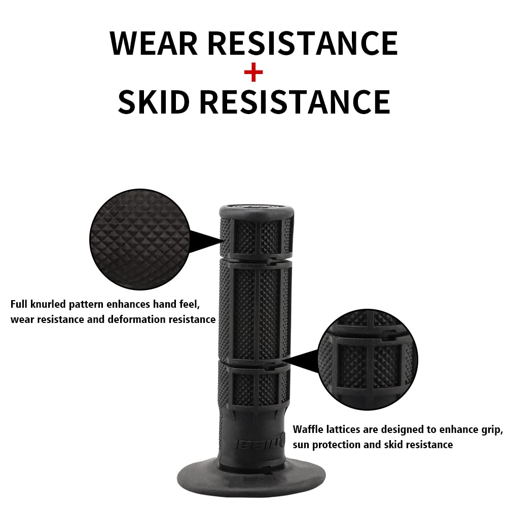 NIBBI Motorcycle Hand Grips, 7/8" 22mm 24mm Dirt Bike Grips, Universal Motorcycle Handlebar Grips,