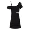 Feminine Slanted Shoulders, Waist Exposed, Sexy Dress, All Kinds of Style, Ruffle Leaf Edge Scheming, Off-shoulder Tight, Hip-wrapped Skirt, Summer