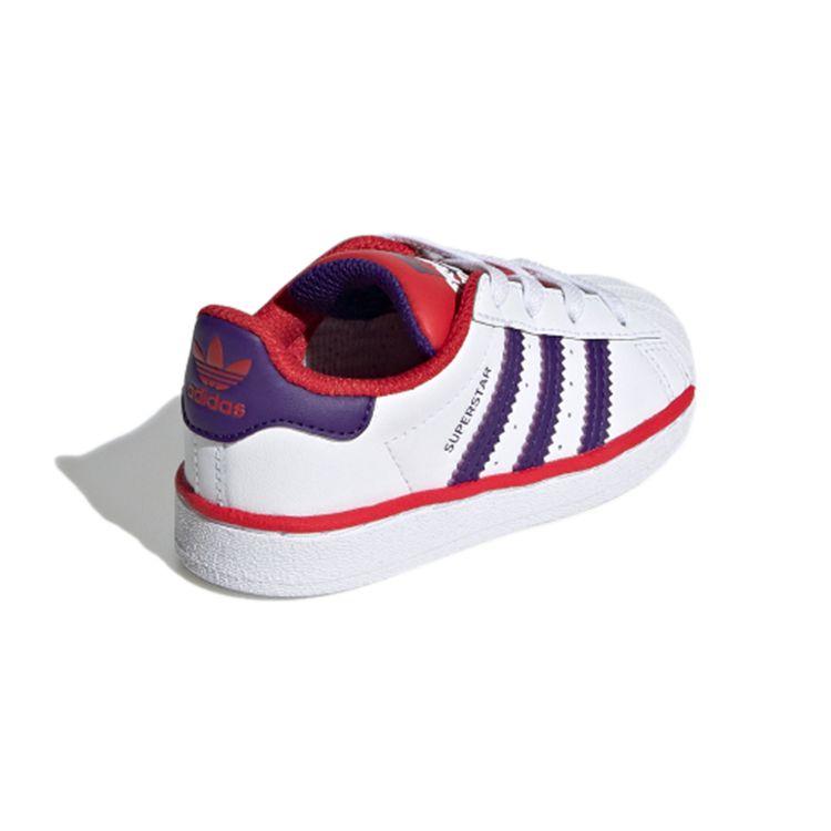 Adidas Originals Superstar El Comfortable Shock Absorbing Durable Low Top Sneakers Baby Sneakers White Purple FV3661