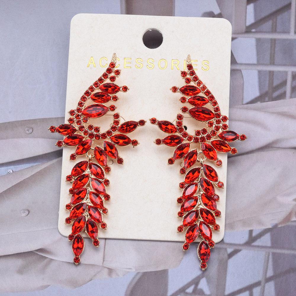 Tassel Geometric Za Colored Crystal Long Earrings Highquality And Fashionable Accessories