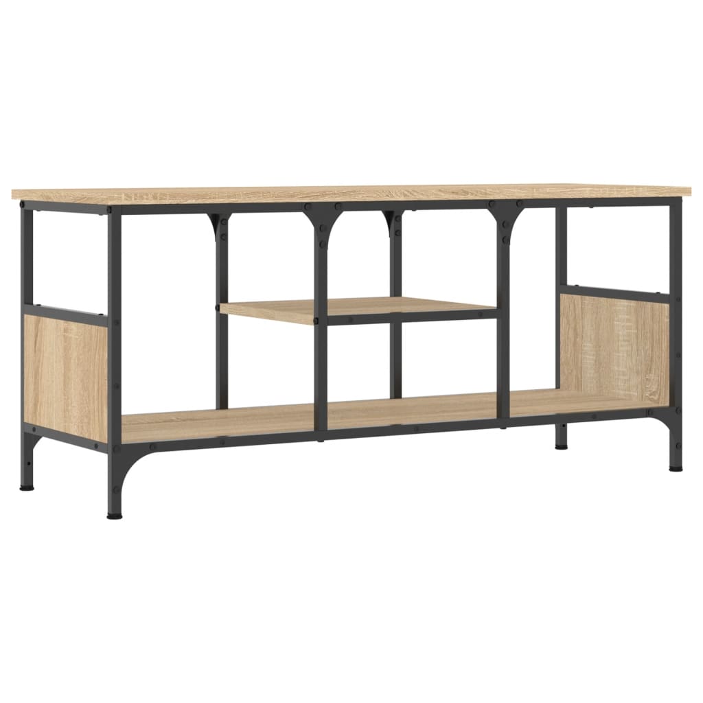 TV Cabinet Sonoma Oak 100 x 35 x 45 cm Particleboard & Iron