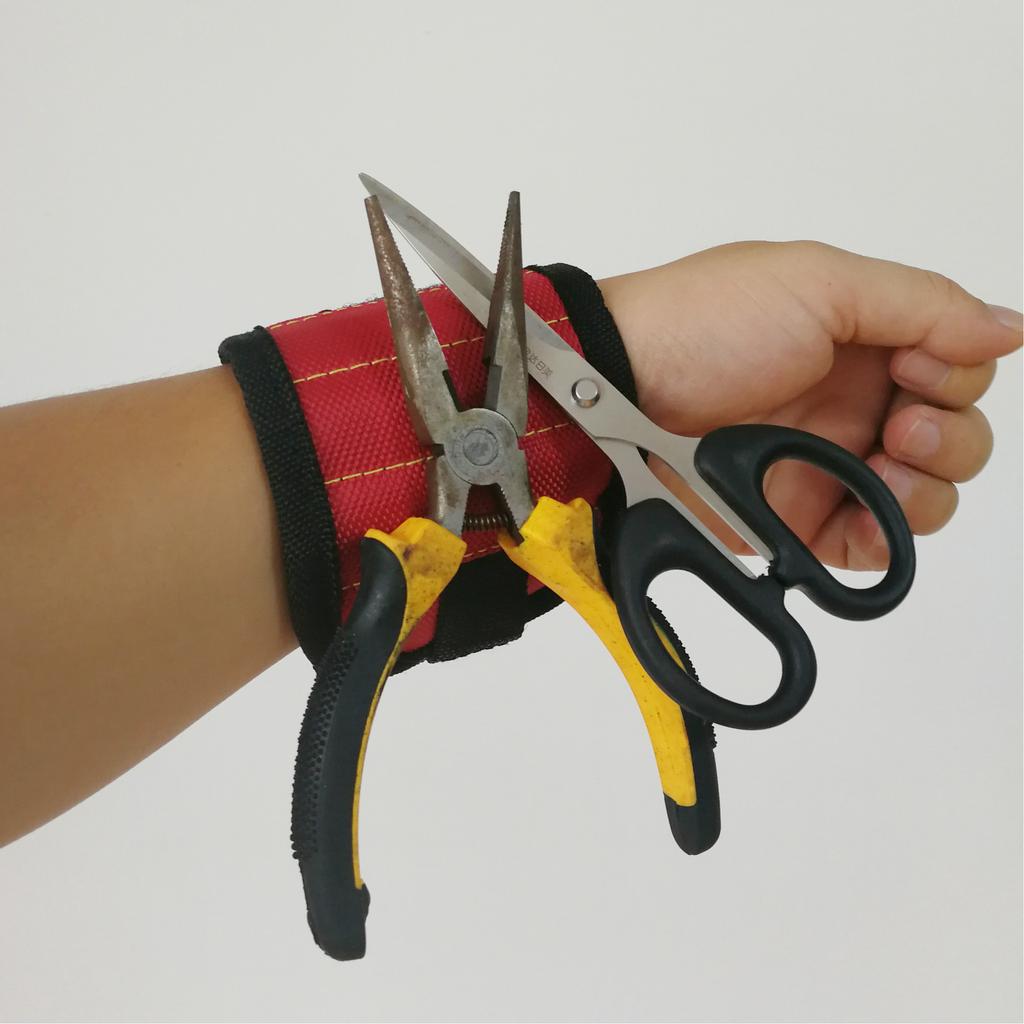 Magnetic Wristband Portable Tool Bag Electrician Wrist Tool Belt Screws Nails Drill Bits Holder