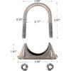2 Inch Clamps Heavy Duty 2" Stainless Steel U Bolt Muffer Exhaust Clamp Hanger For Pipes (51Mm)