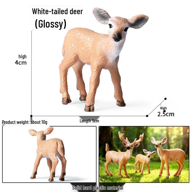 Cross-Border Christmas Wildlife Toy Set: White-tailed & Sika Deer Static Model
