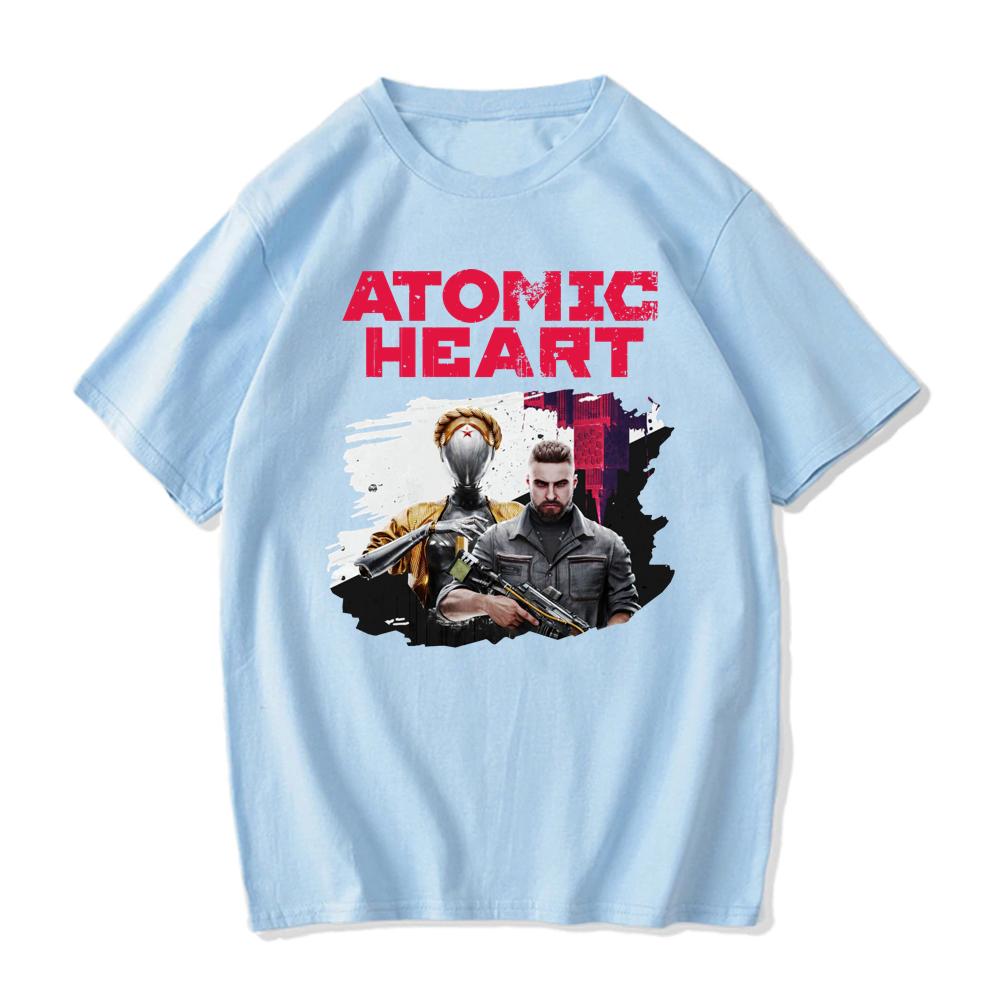 Atomic Heart USSR Game Twins Robot O Neck T Shirts Unisex Cotton High Quality EU Size Tshirt Unisex Streetwear Tshirt Male
