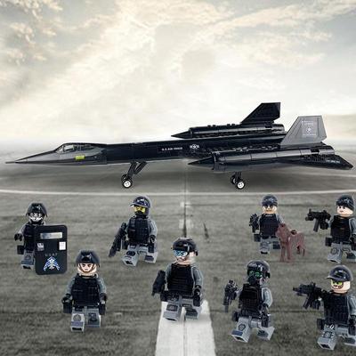 Vojenské speciální síly SR-71 Blackbird Letoun USAF Stíhačka Moderní voják Minifigurky Blokový model Stavebnice Vzdělávací hračky