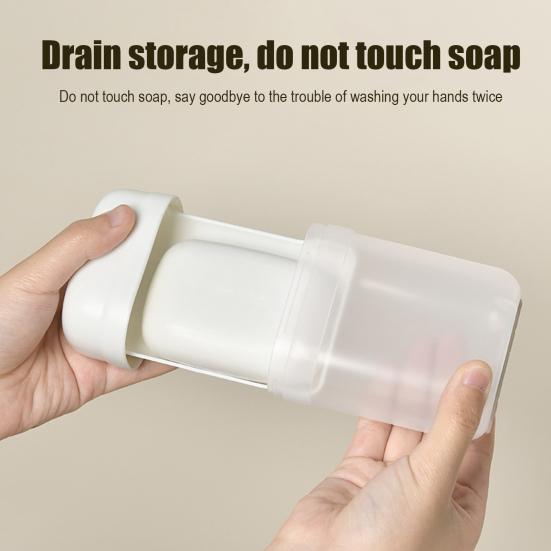 Bathroom Soap Bar Holder Soap Dish Container Self-draining Design Compact Portable Travel Soap Case with Lid