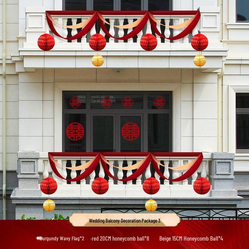 Outdoor Balcony Wedding Flower Decoration for Railings