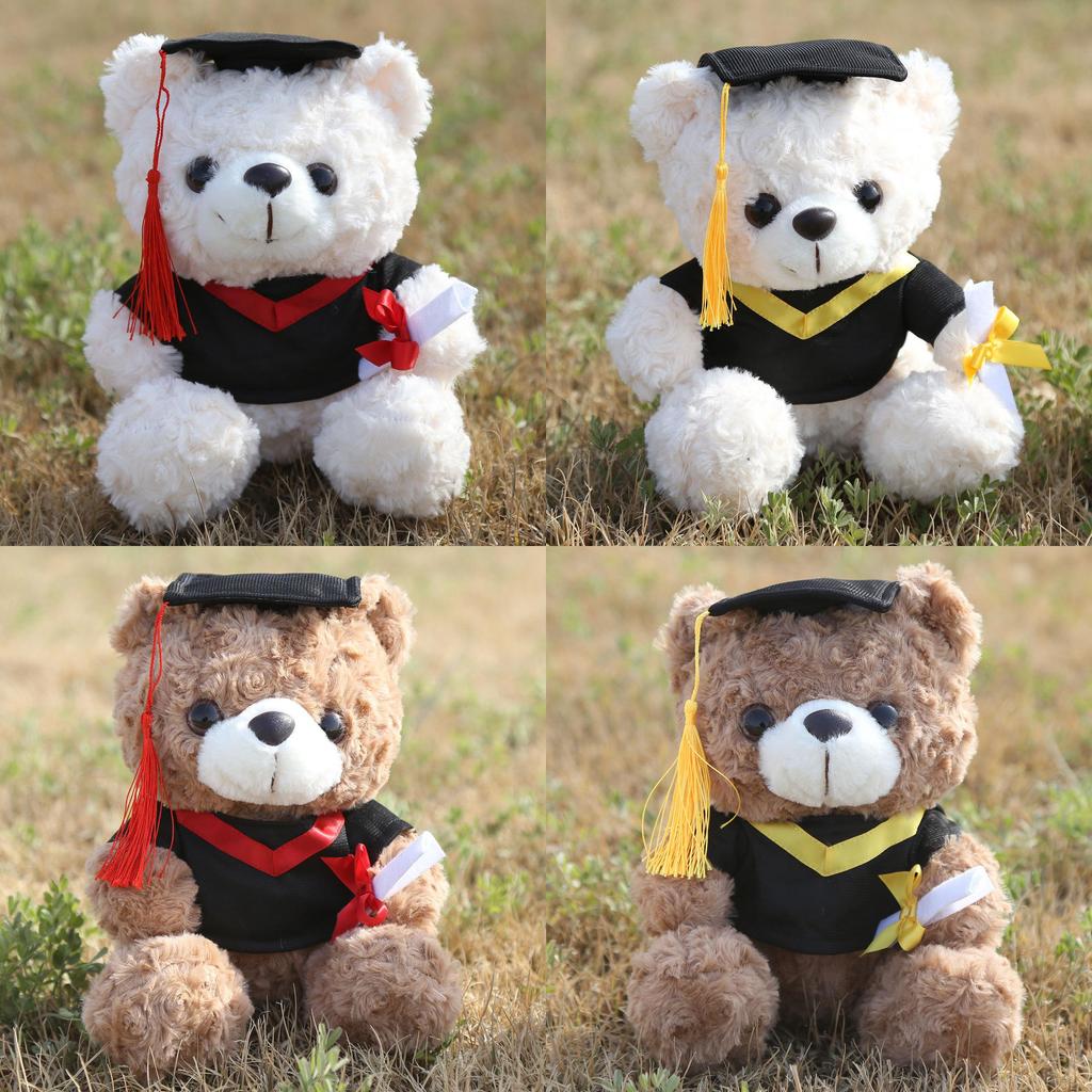 Graduation Teddy Bear Plush Toy With Pp Cotton Filling For Birthday Gift Girls