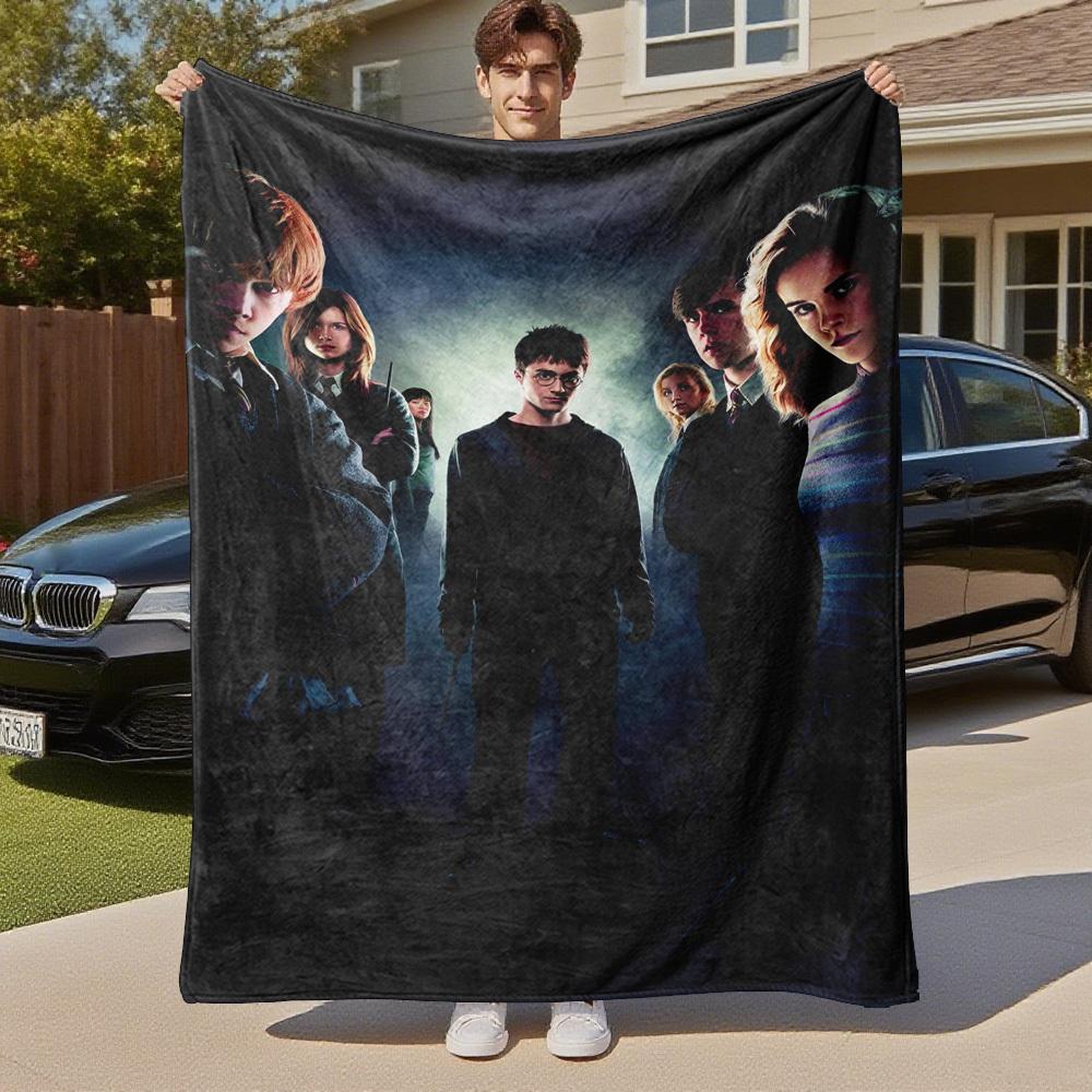 1pc Harry Potter Hogwarts Friendship Outdoor Flannel Throw Blanket All Season Soft Warmth,Home Decor 1031214