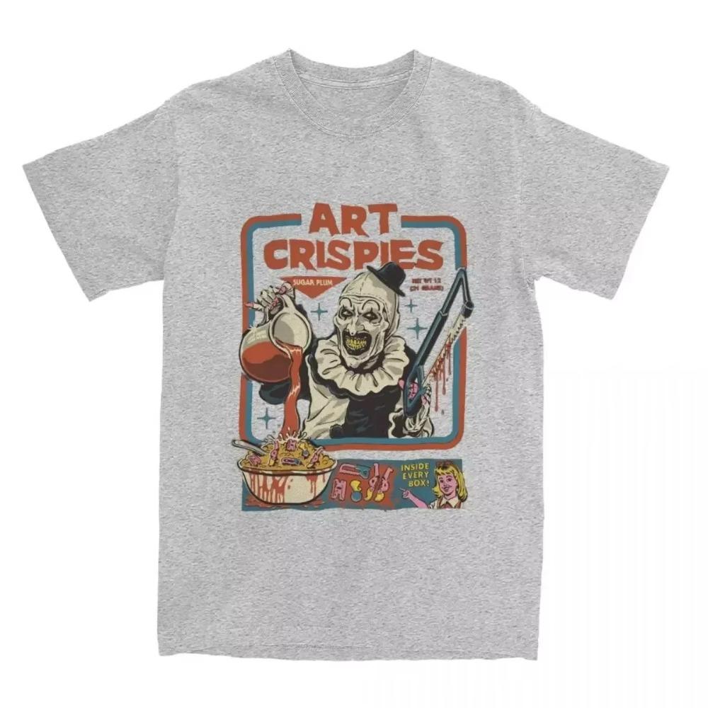 Art Crispies Terrifier Clown Shirt Apparel Men Women's Pure Cotton Fashion Retro Horror Tee Shirt Clothes Graphic Printing