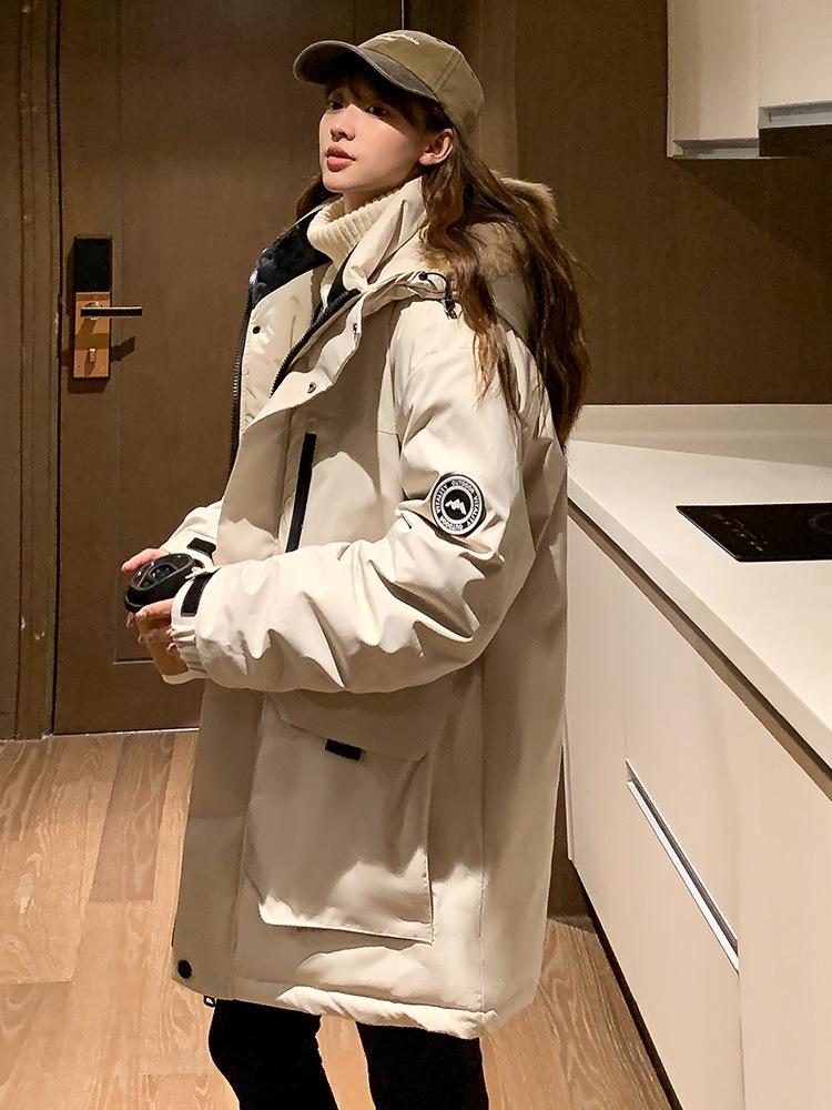 2025 Winter New Couple's Hooded White Duck Down Jacket - Men's Thick, Warm, Loose, Plus Size Outerwear