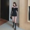 2024 Autumn/Winter Sexy One-Shoulder Slim Dress for Women