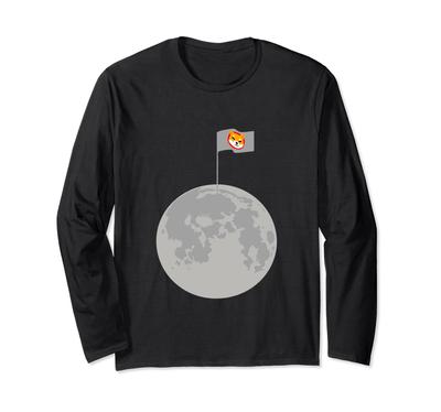 Moon Shiba Inu Coin Flag Funny Blockchain Crypto Lover Long Sleeve T-Shirt