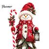 Christmas Gift for Friends Snowman Figurine, Resin Tabletop Decoration with Hat Scarf Pine Window Decorations Branches, Holiday Winter Decor