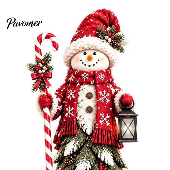 Christmas Gift for Friends Snowman Figurine, Resin Tabletop Decoration with Hat Scarf Pine Window Decorations Branches, Holiday Winter Decor
