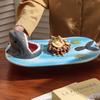 Japońska Zabawna Talerz Rekin z Dużymi Ustami Kreskówkowy Ceramiczny Talerz na Frytki Sos do Maczania Ocet Domowy Talerz na Pierogi Łososia Sushi
