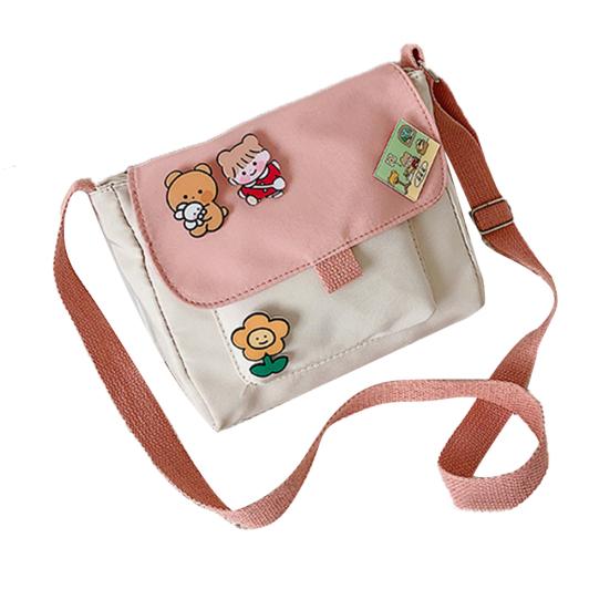 Nyeste kvinner Lovely Retro Stor kapasitet Slitesterk Canvas Crossbody Bag Skulderpose