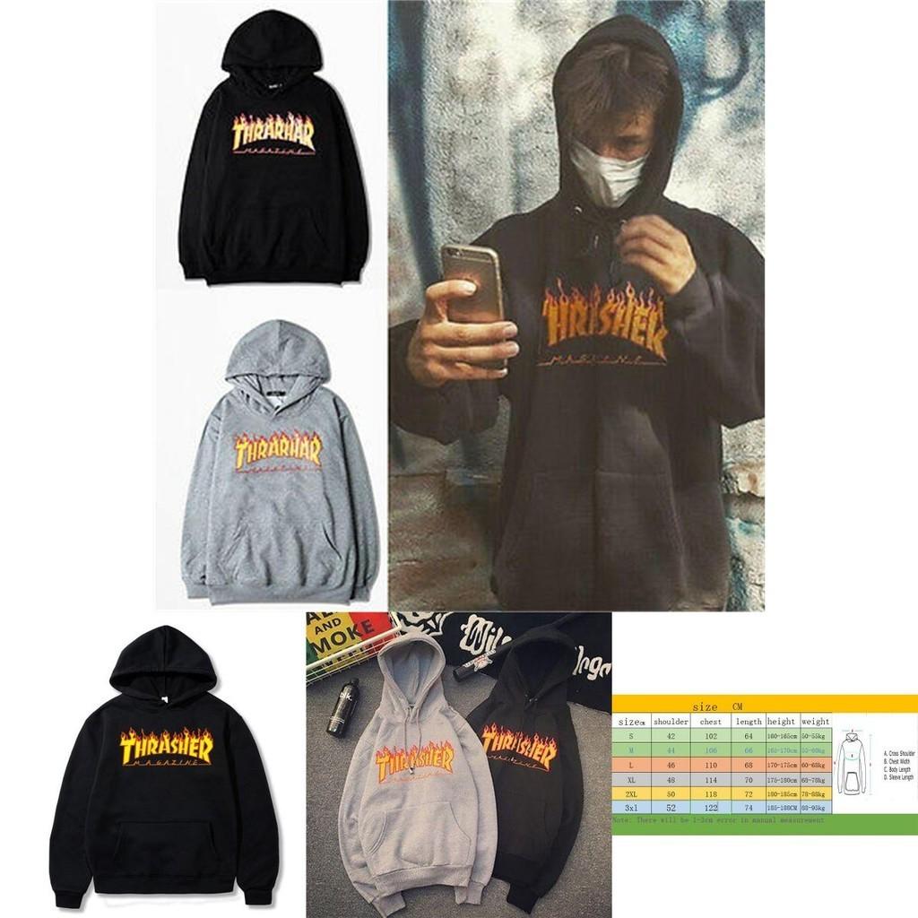 Stylish Flame Print Plus Size Men's Hooded Sweatshirt Sweater