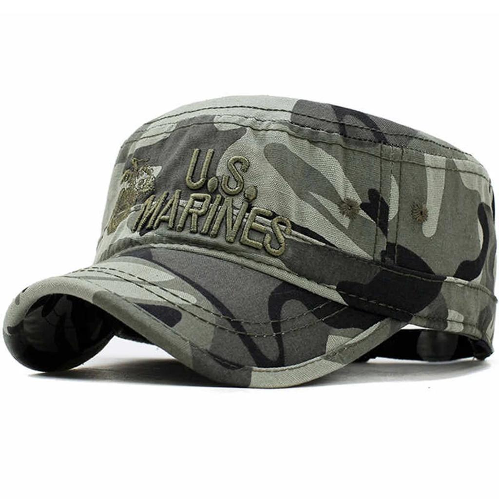 Berretto da Baseball Ricamato Us Marines Unisex Primavera Autunno Outdoor Regolabile Cappelli Casual Uomo Visiera Piatta Cappelli Militari Cappello Hip-Hop