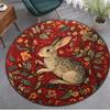Alfombra Redonda Retro Floral de Conejo para Pascua, Decoración de Dormitorio, Sala de Estar, Jardín, Alfombra de Sala de Estar, Felpudo Decorativo