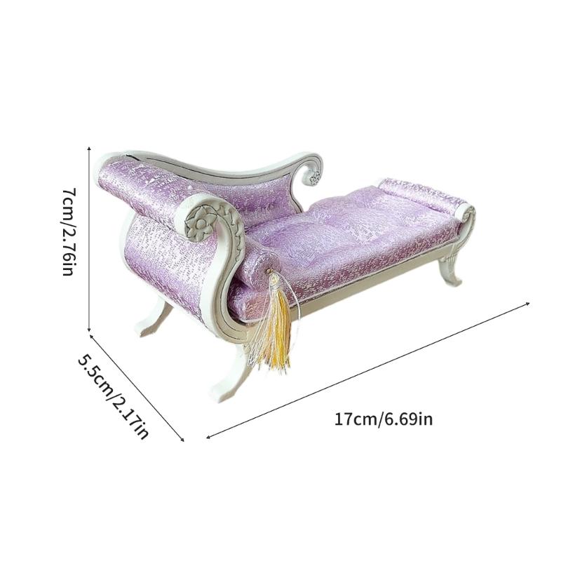 Modern Lounger Chair For DIY Miniature Scene Compatible With 1/12 Doll Furniture Collections