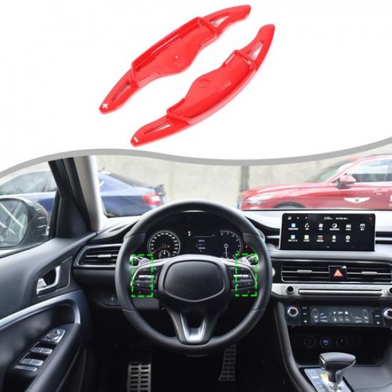 Red Gear Shift Paddles Paddle Shifters For Hyundai Elantra Sonata Genesis G70