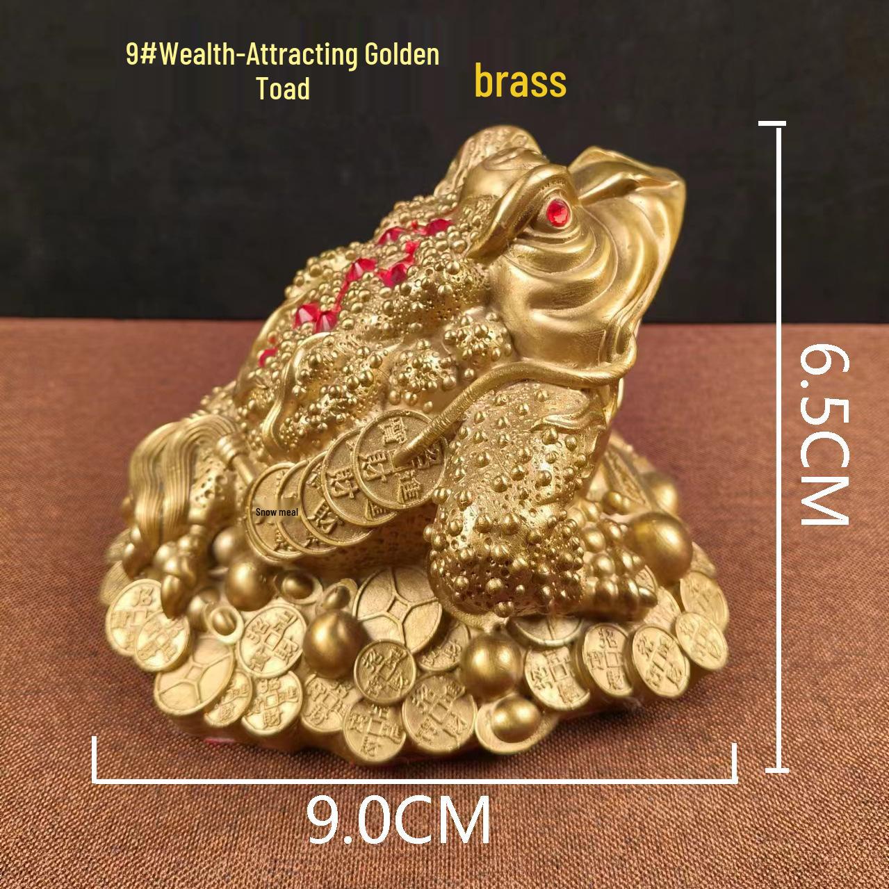 Brass Feng Shui Wealth-Attracting Golden Toad Ornament