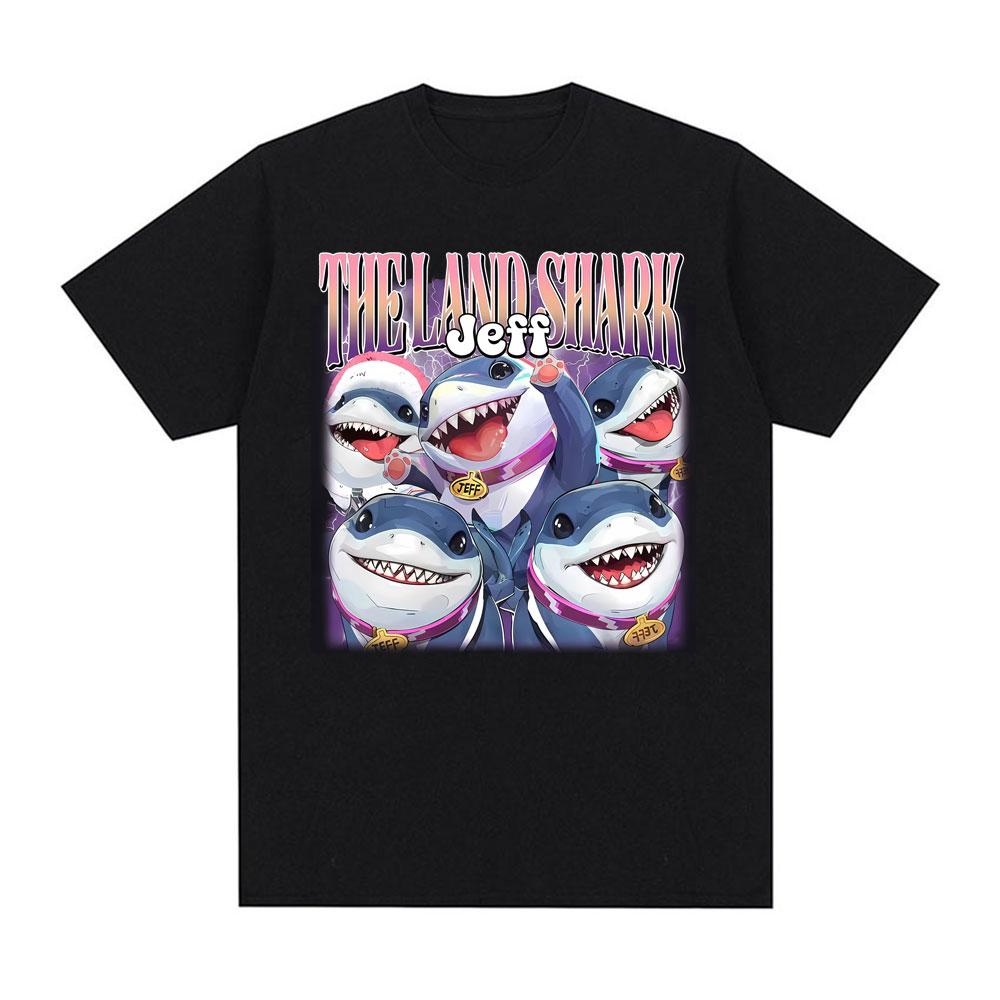 

Jeff The Landshark Superhero Shark Printed T-shirts Men Women Street Vintage Hot Sale T Shirt Short Sleeve O-Neck Cotton T-sh... S разноцветный