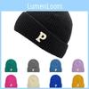 Winter Student Knit Beanie With Letter Embroidery For Couples Cold Weather Fashion Characters Included)