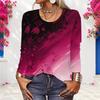 Women Plus Size Round Neck Long Sleeve Abstract Swirl Print Pullover Sweatshirt
