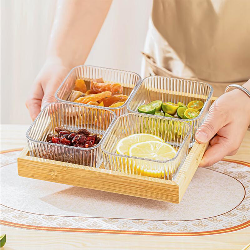 LOVWISH Striped Glass Fruit Bowl 5-Piece Set