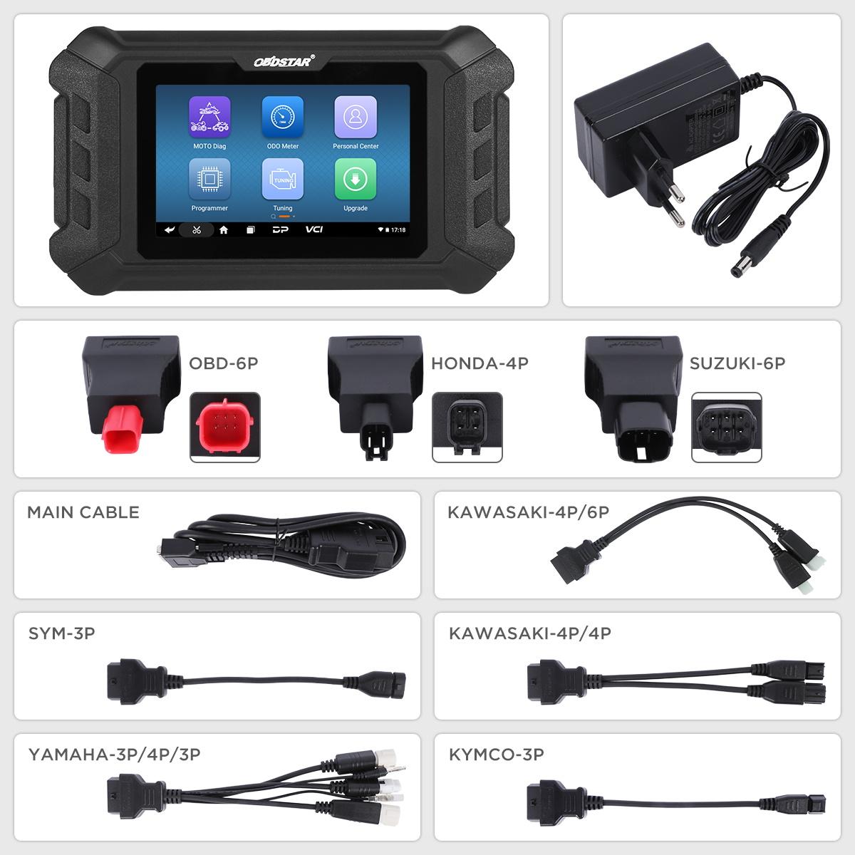 

OBDSTAR KP50 Мотоцикл Диагностический Инструмент OBD2 Сброс Кодов Неисправностей Поддержка Сканера Для Yamaha/Suzuki/HONDA/Kawasaki/KYMCO/VESPA