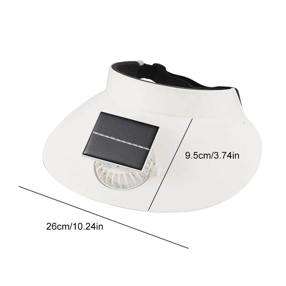 Sun Visor Hat with Fan Solar & USB Charging Sun Protection Hat Breathable Summer Cooling Fan Hat for Outdoor Camping Fishing